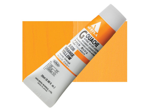 Farba gwasz Acryla Gouache - Holbein - Orange Yellow, 20 ml