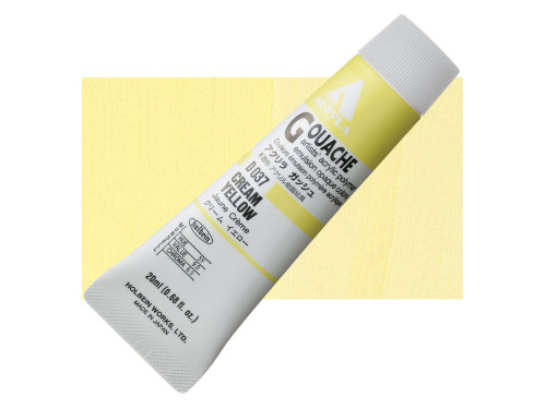 Acryla Gouache paint - Holbein - Cream Yellow, 20 ml