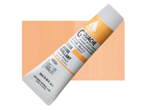 Acryla Gouache paint - Holbein - Jaune Brillant, 20 ml