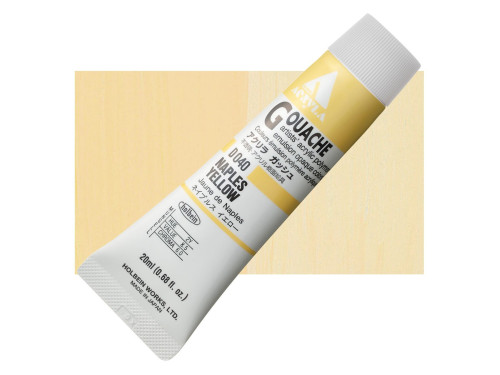 Farba gwasz Acryla Gouache - Holbein - Naples Yellow, 20 ml