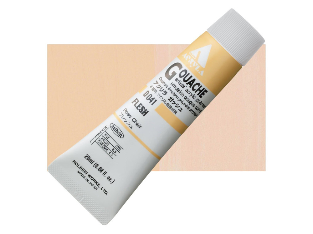 Farba gwasz Acryla Gouache - Holbein - Light Apricot/Flesh, 20 ml