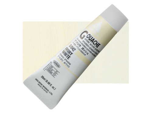 Farba gwasz Acryla Gouache - Holbein - Ivory White, 20 ml