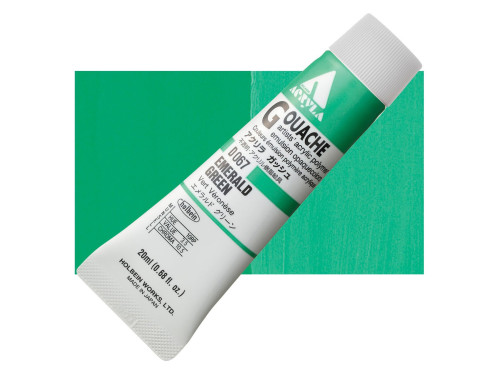 Acryla Gouache paint - Holbein - Emerald Green, 20 ml