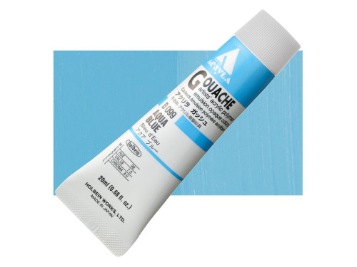 Acryla Gouache paint - Holbein - Aqua Blue, 20 ml