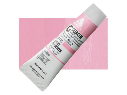 Acryla Gouache paint - Holbein - Light Magenta, 20 ml