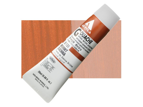 Farba gwasz Acryla Gouache - Holbein - Burnt Sienna, 20 ml