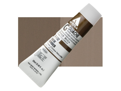Farba gwasz Acryla Gouache - Holbein - Raw Umber, 20 ml