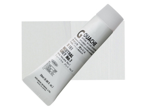 Farba gwasz Acryla Gouache - Holbein - Neutral Grey no. 1, 20 ml
