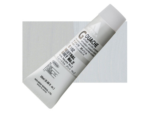 Farba gwasz Acryla Gouache - Holbein - Neutral Grey no. 2, 20 ml
