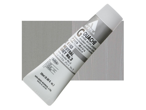 Acryla Gouache paint - Holbein - Neutral Grey no. 3, 20 ml