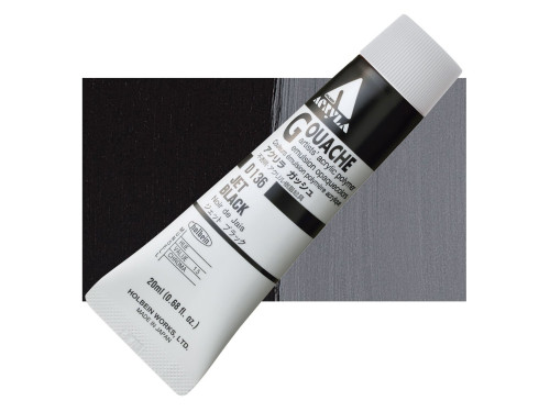 Farba gwasz Acryla Gouache - Holbein - Jet Black, 20 ml