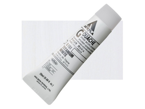 Farba gwasz Acryla Gouache - Holbein - Titanium White, 20 ml