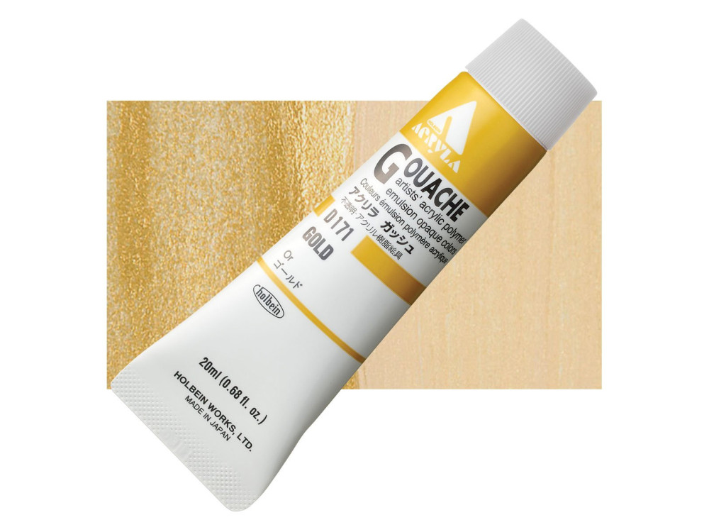 Farba gwasz Acryla Gouache - Holbein - Gold, 20 ml