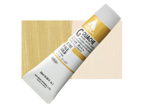 Farba gwasz Acryla Gouache - Holbein - Pale Gold, 20 ml