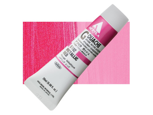 Acryla Gouache paint - Holbein - Metallic Red, 20 ml