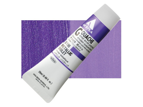 Farba gwasz Acryla Gouache - Holbein - Metallic Violet, 20 ml
