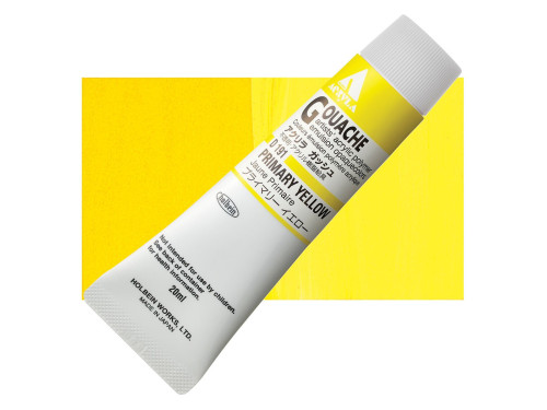 Acryla Gouache paint - Holbein - Primary Yellow, 20 ml