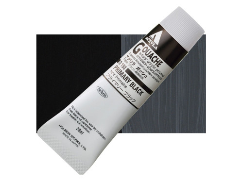 Farba gwasz Acryla Gouache - Holbein - Primary Black, 20 ml