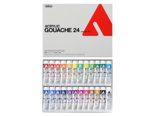 Set of Acryla Gouache paints - Holbein - 24 colors x 20 ml