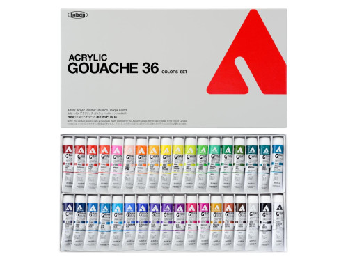 Zestaw farb gwaszy Acryla Gouache - Holbein - 36 kolorów x 20 ml