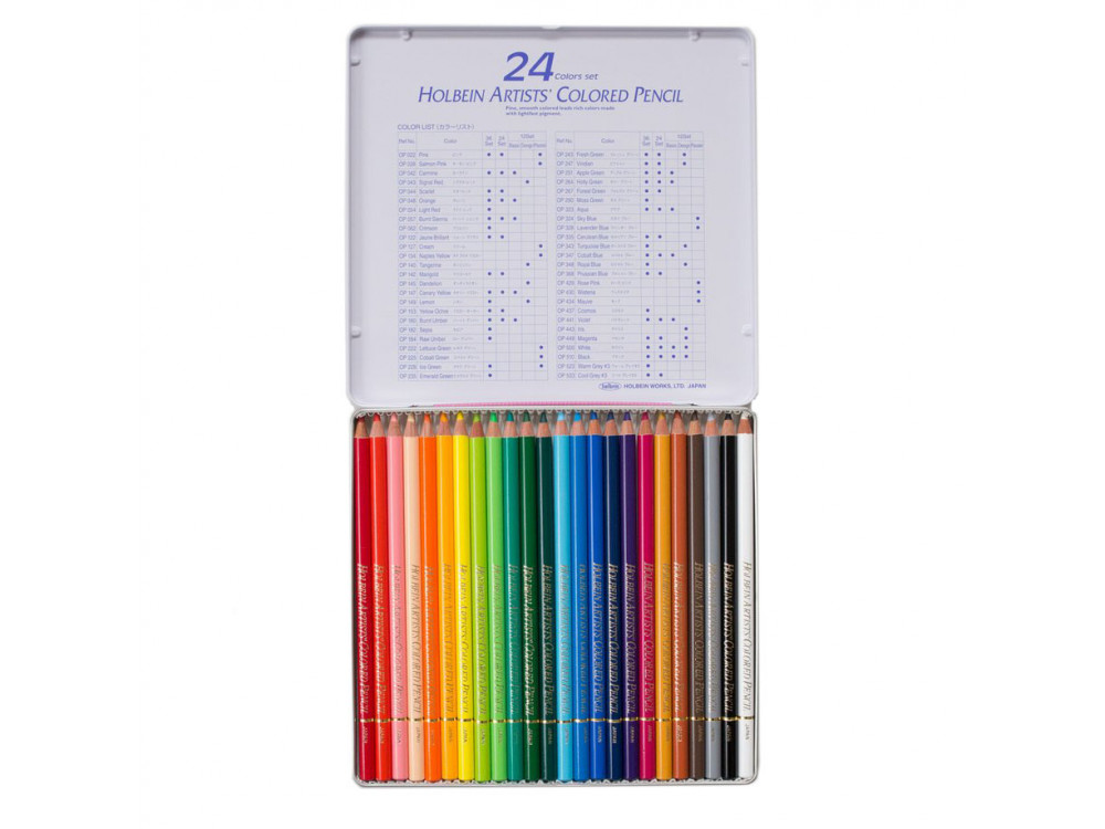 Set of Artists' Colored Pencils - Holbein - 24 pcs