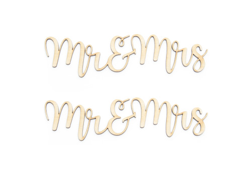 Drewniane napisy - Simply Crafting - Mr&Mrs, 2 szt.