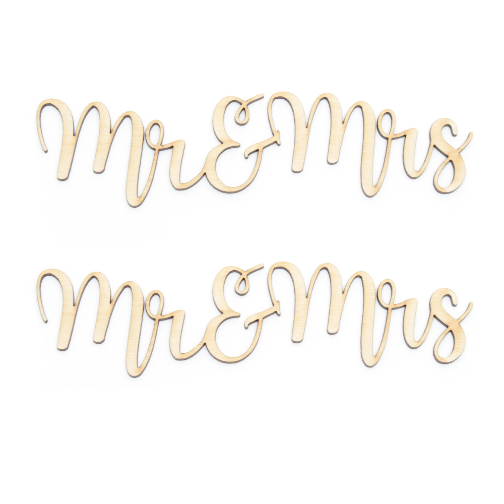 Wooden inscriptions - Simply Crafting - Mr&Mrs, 2 pcs