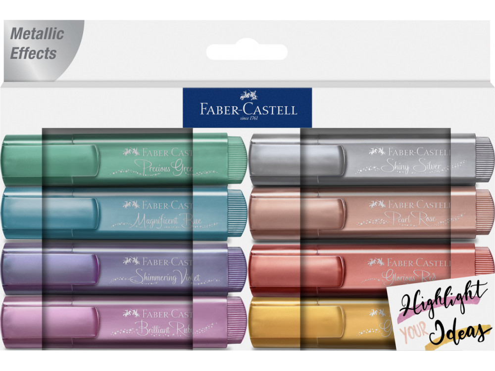 Set of metallic highlighters - Faber-Castell - 8 colors