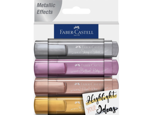 Zestaw zakreślaczy metalicznych - Faber-Castell - 4 kolory