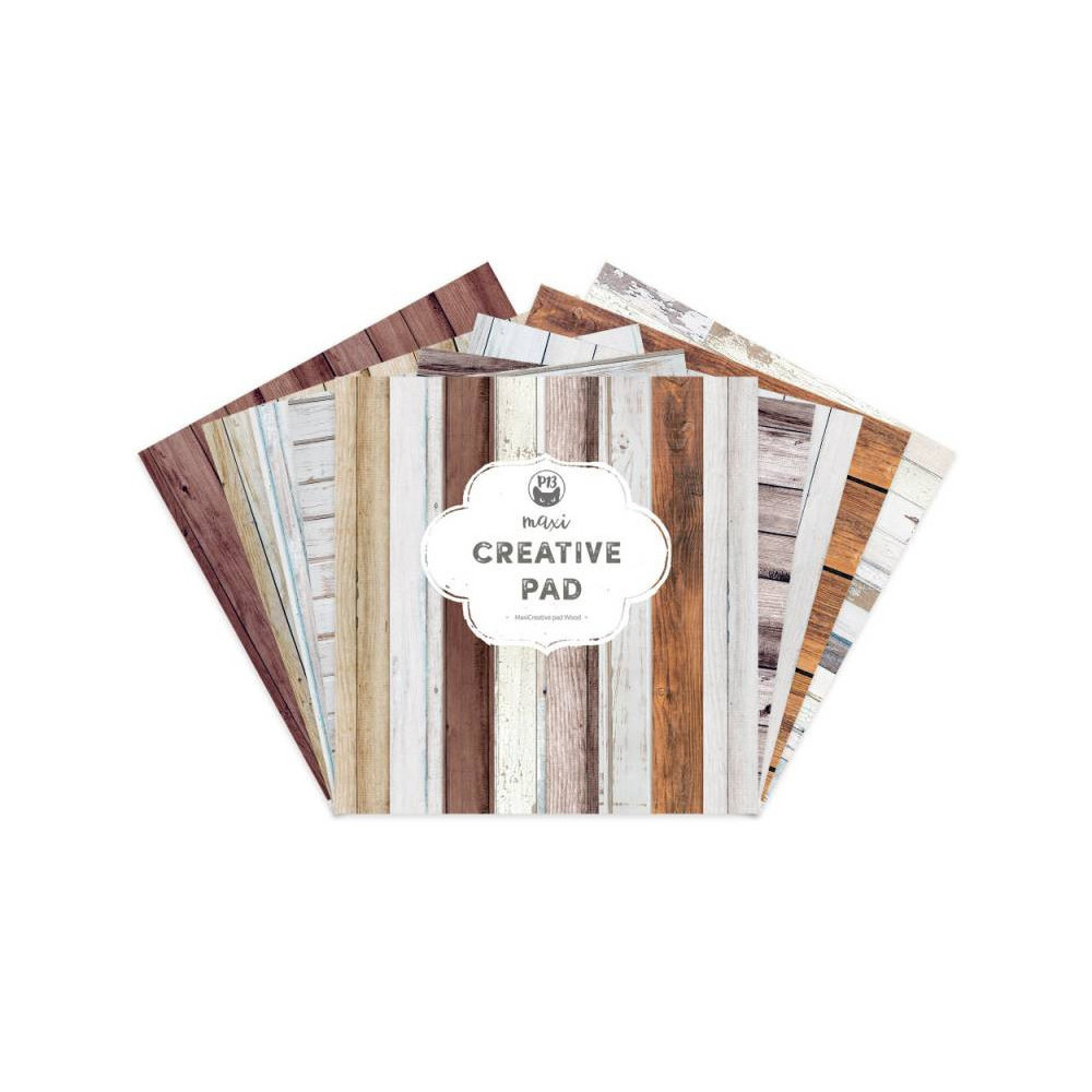 Set of scrapbooking papers Maxi Creative Pad, 30,5 x 30,5 cm - Piątek Trzynastego - Wood