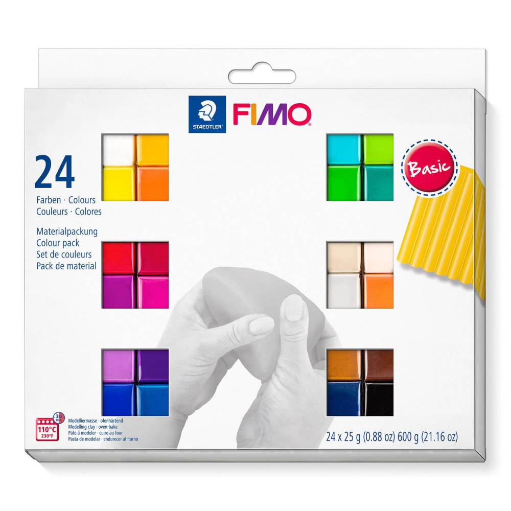 Zestaw masy termoutwardzalnej Fimo Soft - Staedtler - Basic, 24 kolory