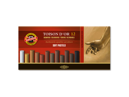 Set of Toison D'or soft pastels - Koh-I-Noor - brown shades, 12 colors