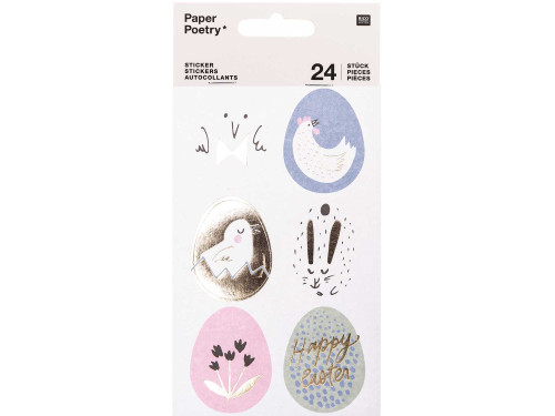 Naklejki - Paper Poetry - Jajka wielkanocne, 24 szt.