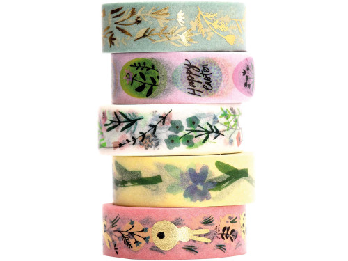 Set of washi tapes Bunny Hop - Paper Poetry - 1,5 x 10 m, 5 pcs