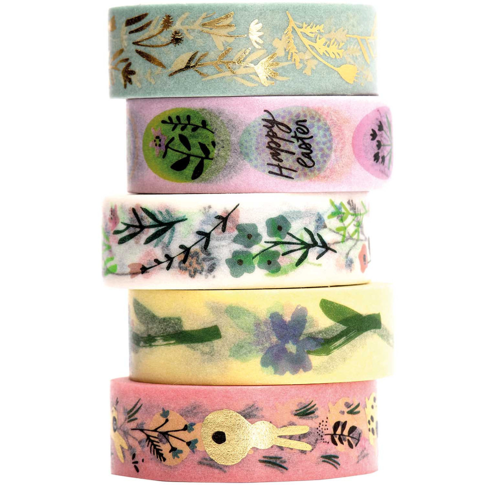 Set of washi tapes Bunny Hop - Paper Poetry - 1,5 x 10 m, 5 pcs