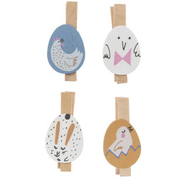 Wooden clips - Rico Design - Easter eggs, 4 pcs