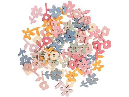 Wooden flowers - Rico Design - 48 pcs