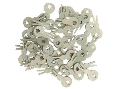 Wooden bunnies - Rico Design - mint, 48 pcs