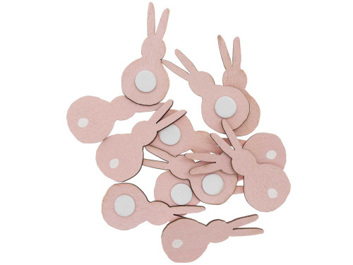 Wooden stickers Bunnies - Paper Poetry - pink, 12 pcs