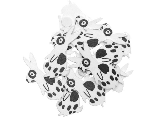 Wooden stickers Bunnies - Paper Poetry - white, 12 pcs