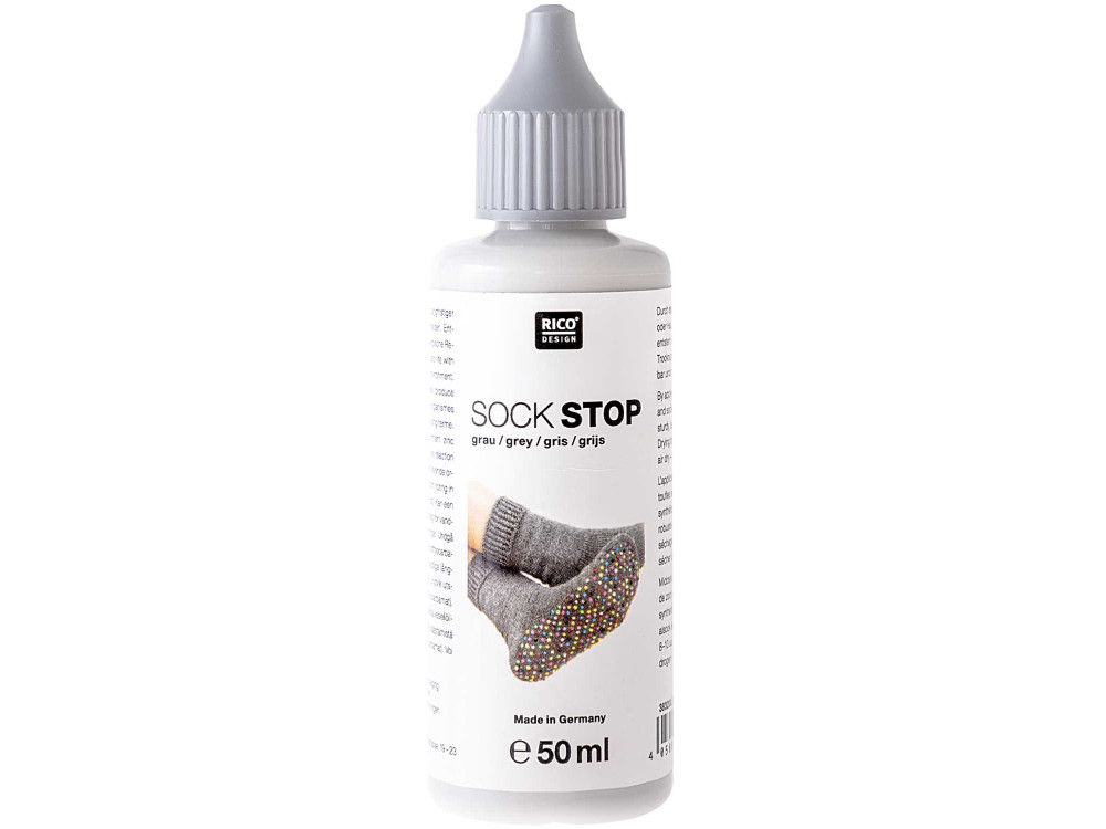 Farba antypoślizgowa Sock Stop - Rico Design - grey, 50 ml