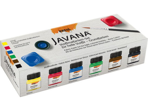 Set of light Javana fabric paints - Kreul - Basic, 6 colors x 20 ml