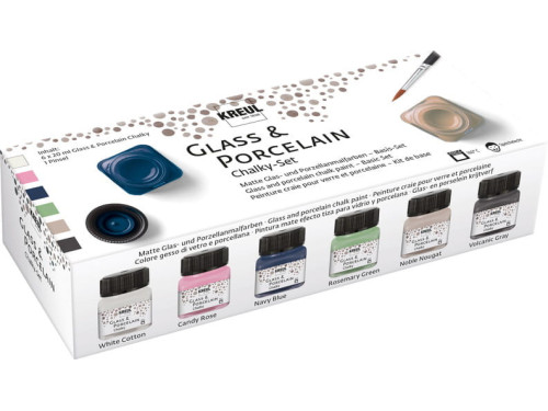 Glass & Porcelain paints - Kreul - Chalky Basic, 6 colors x 20 ml
