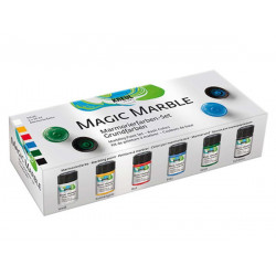 Zestaw farb marmurkowych Magic Marble - Kreul - Basic, 6 kolorów x 20 ml