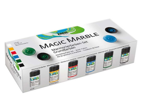 Set of Magic Marble paints - Kreul - Basic, 6 x 20 ml