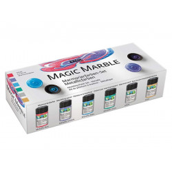 Zestaw farb marmurkowych Magic Marble - Kreul - Metallic, 6 kolorów x 20 ml