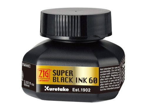 Calligraphy ZIG Cartoonist Super Black ink - Kuretake - black, 60 ml