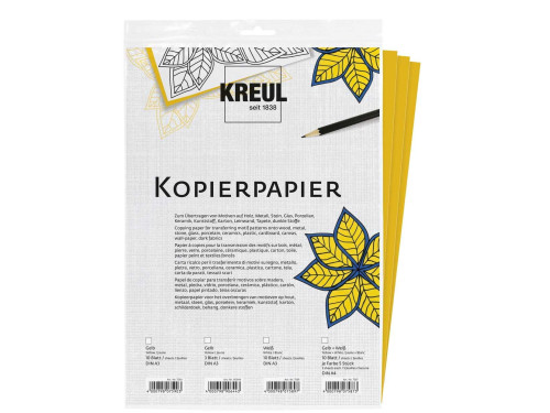 Tracing paper pad for dark fabrics - Kreul - yellow, A3, 3 sheets