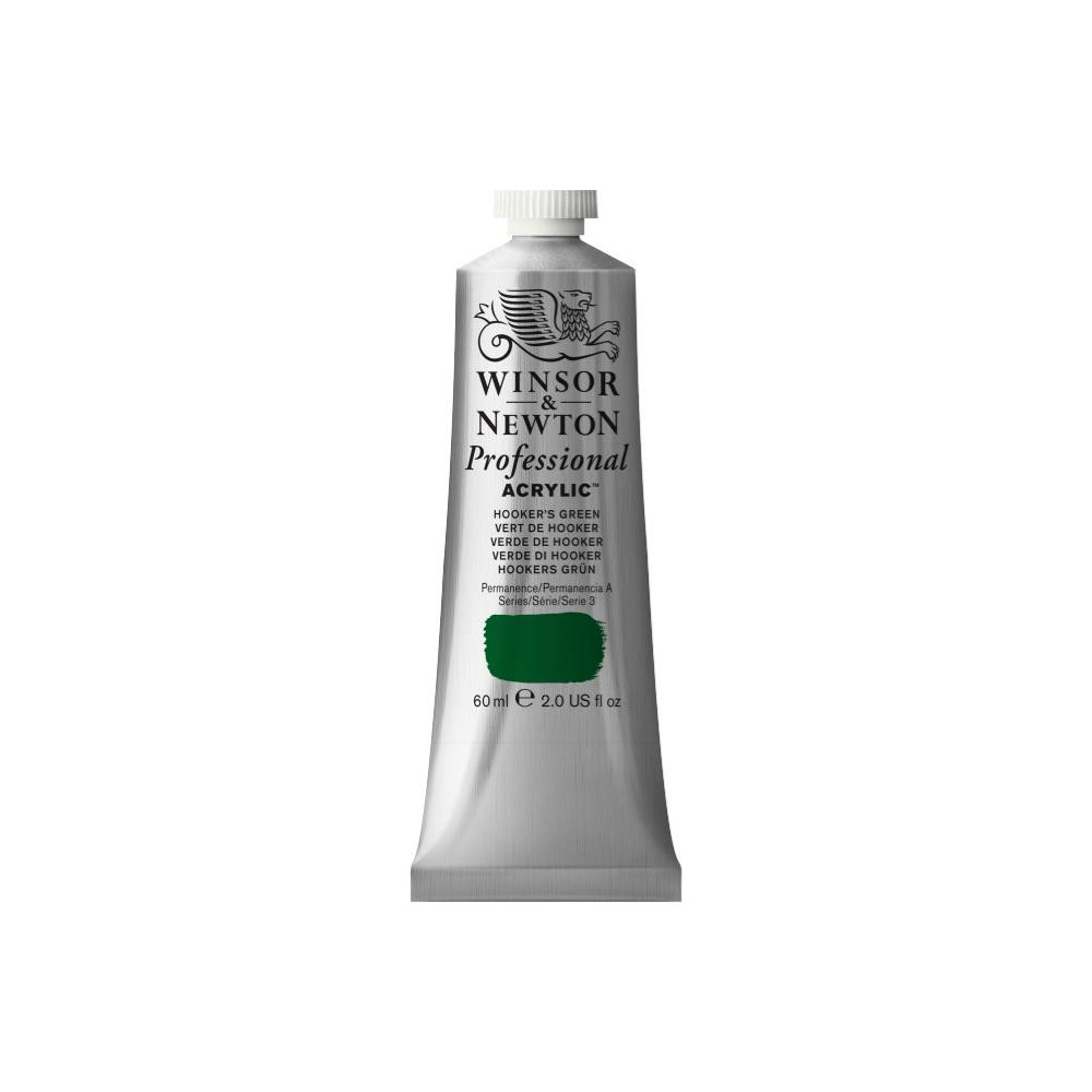 Farba akrylowa Professional Acrylic - Winsor & Newton - Hooker's Green, 60 ml