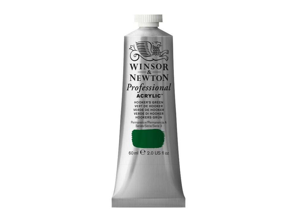 Acrylic paint Professional Acrylic - Winsor & Newton - Hooker's Green, 60 ml